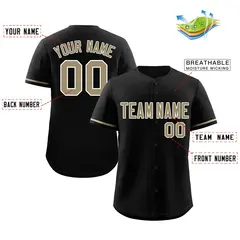 Black Old Gold-White Classic Style Baseball Jersey 2