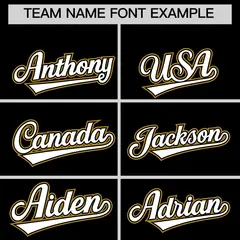 Black Old Gold White Flag Lace Sleeve Baseball Jersey 3