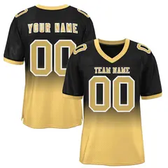 Black Old Gold-White Gradient Outdoor Football Jersey