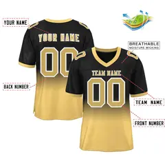 Black Old Gold-White Gradient Outdoor Football Jersey 2