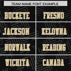 Black Old Gold-White Graffiti Line Authentic Football Jersey 3