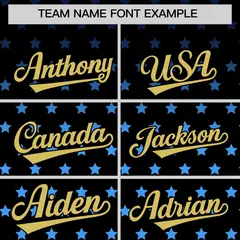 Black Old Gold-White Raglan Star Print Baseball Jersey 3