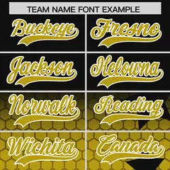 Black Old Gold White Rising Stars Gradient Baseball Jersey 3