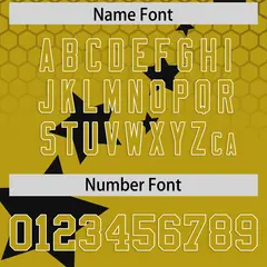 Black Old Gold White Rising Stars Gradient Baseball Jersey 4