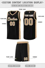 Black Old Gold White Side Splash Basketball Jersey 2