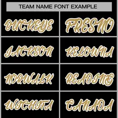 Black Old Gold-White Varsity Full-Snap Letterman Jacket 5