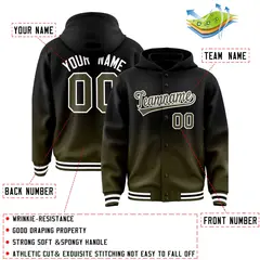 Black Olive Gradient Letterman Varsity Jacket Hoodie 4