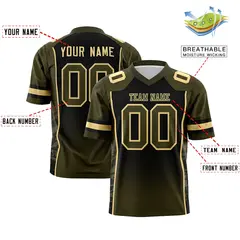 Black Olive Gradient Side Pattern Authentic Football Jersey 2