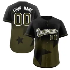 Black Olive Gradient Star Graffiti Authentic Baseball Jersey 1