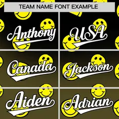 Black Olive Graffiti Gradient Smile Baseball Jersey 3