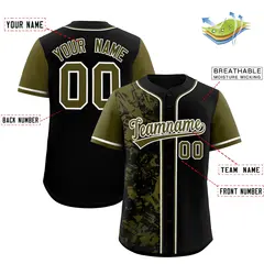 Black Olive Graffiti Split Raglan Sleeve Baseball Jersey 2