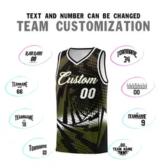 Black Olive Lightning Halftone Dot Basketball Jersey 4