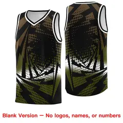 Black Olive Lightning Halftone Dot Basketball Jersey 6