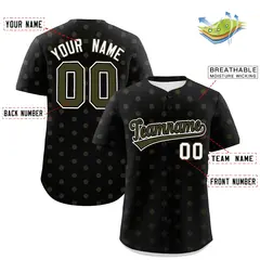 Black Olive Polka Dot Graffiti Authentic Baseball Jersey 2
