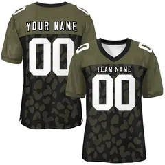 Black Olive Raglan Sleeves Camo Authentic Football Jersey