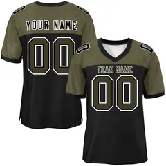 Black-Olive Raglan Sleeves Fashion Authentic Football Jersey