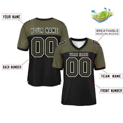Black-Olive Raglan Sleeves Fashion Authentic Football Jersey 2