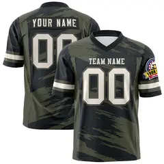 Black Olive Scratch Pattern Authentic Football Jersey