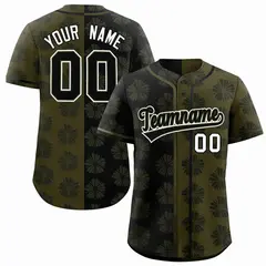 Black Olive Split Flower Graffiti Authentic Baseball Jersey 1