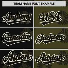 Black Olive Split Flower Graffiti Authentic Baseball Jersey 3