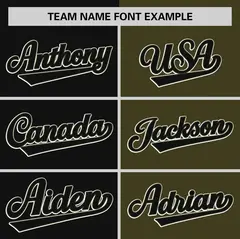 Black Olive Two Tone Striped Authentic Baseball Jersey 3