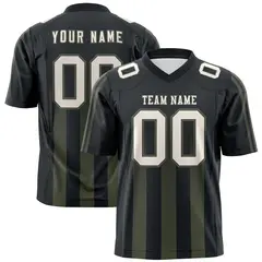 Black Olive Vertical Fine Stripe Gradient Football Jersey
