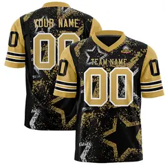Black Olive-White Star Pattern Authentic Football Jersey