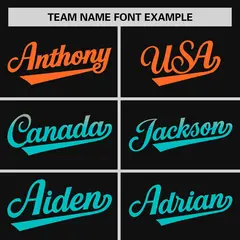 Black Orange-Aqua Gradient Side Baseball Jersey 3