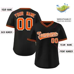Black Orange Authentic Pullover Baseball Jersey 2
