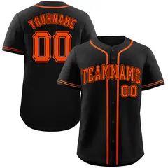 Black Orange-Black Bull Classic Authentic Baseball Jersey 1