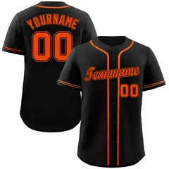 Black Orange-Black Classic Authentic Baseball Jersey 1