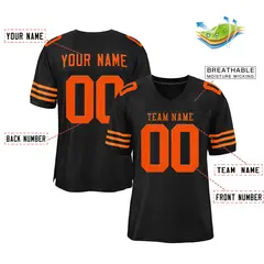 Black Orange-Black Classic Style Mesh Football Jersey 2