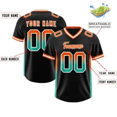 Black Orange Bright Green Gradient Sides Football Jersey 2