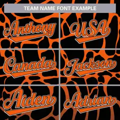 Black Orange-Brown Spotted Full-Zip Letterman Bomber Jacket 5