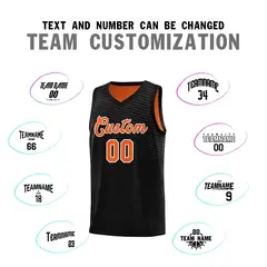 Black Orange Chest Slash Pattern Basketball Jersey 3