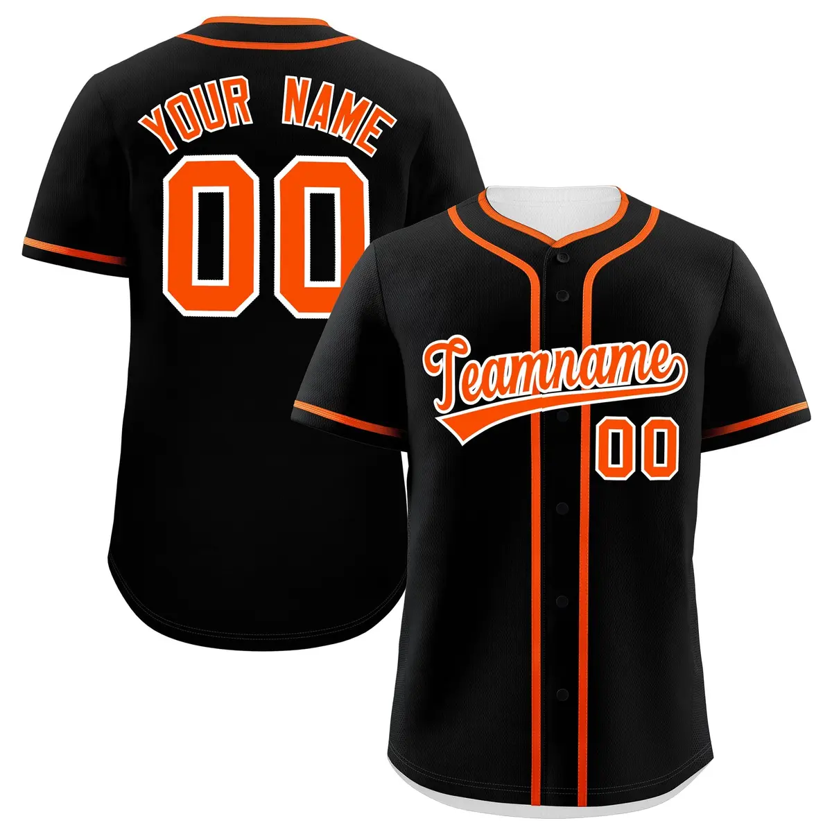 Black Orange Classic Authentic Baseball Jersey