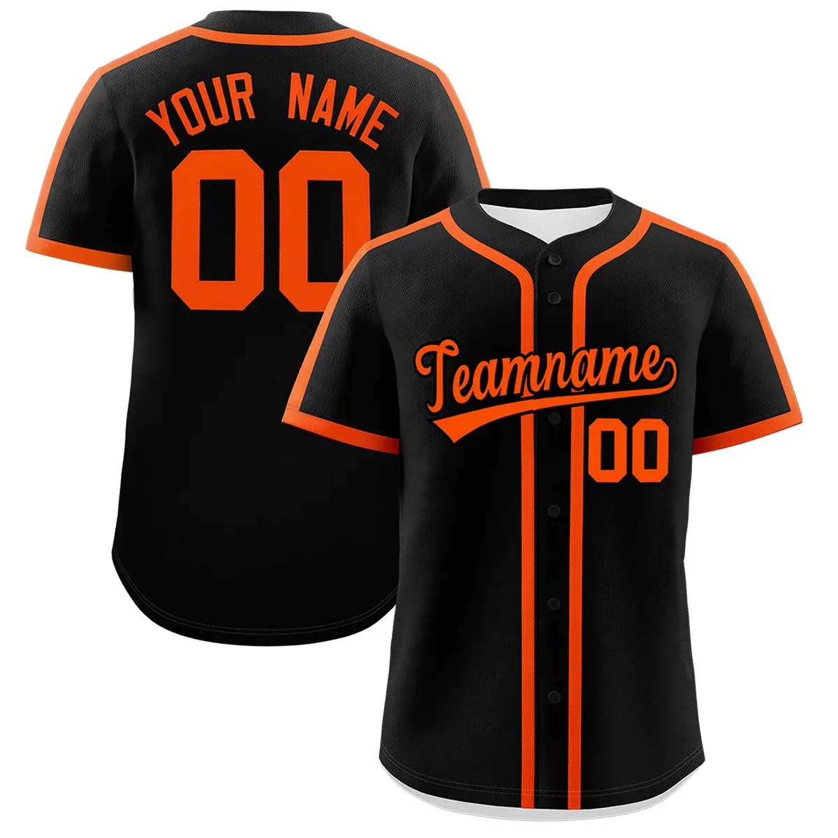 Black Orange Classic Authentic Baseball Jersey