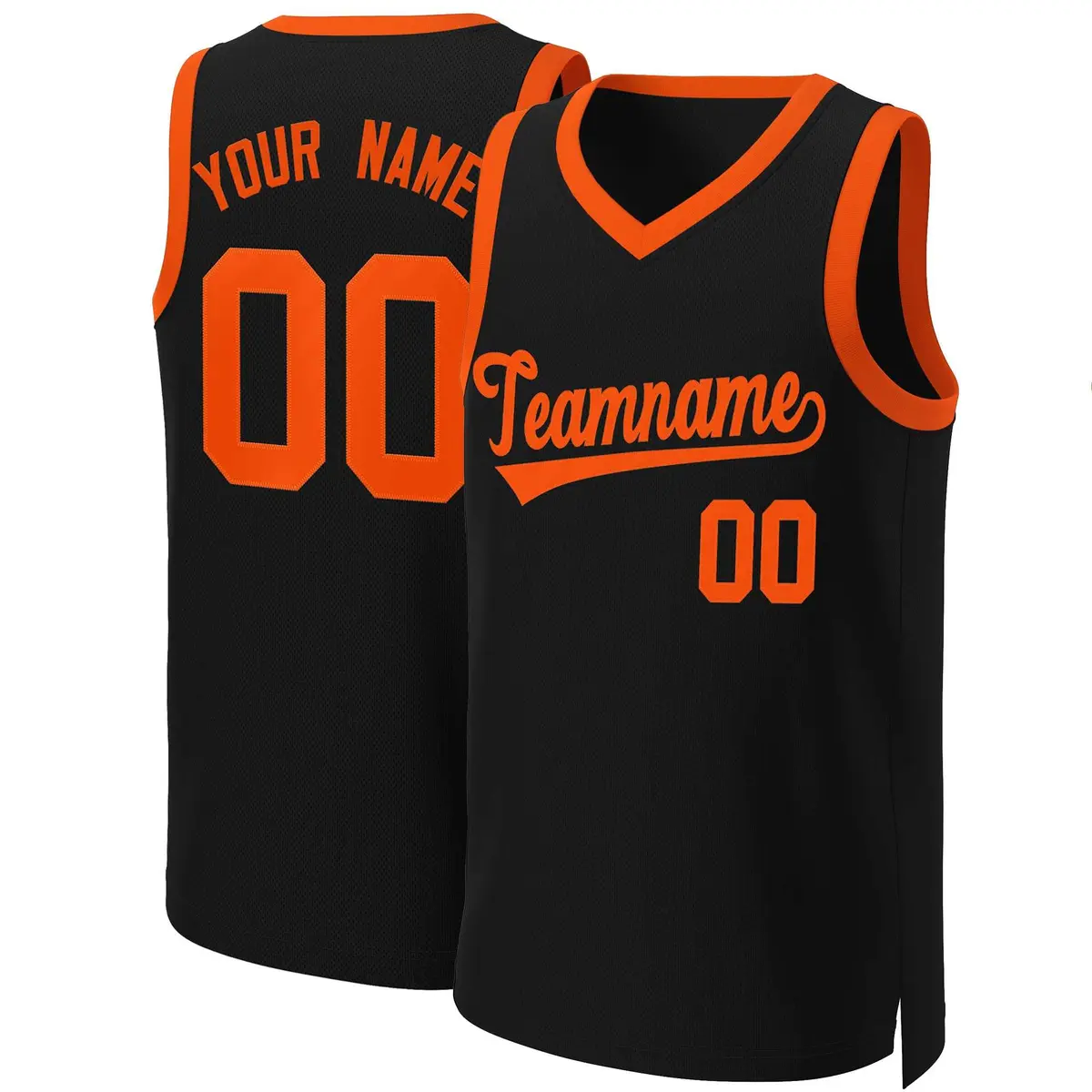 Black Orange Classic Basketball Jersey