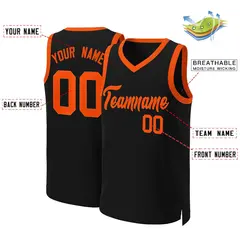 Black Orange Classic Basketball Jersey 2