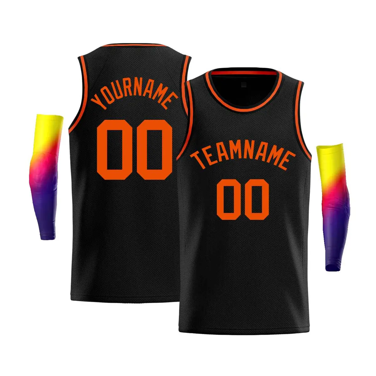 Black Orange Classic Bull Men's Basketball Jersey