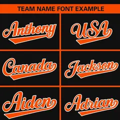 Black Orange Classic Full Button Baseball Jersey 3
