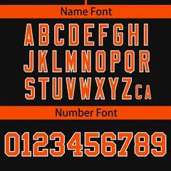 Black Orange Classic Full Button Baseball Jersey 4