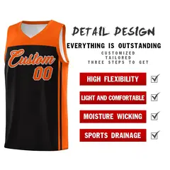 Black Orange Classic Sets Sports Basketball Jersey 2