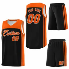 Black Orange Classic Sets Sports Basketball Jersey 6