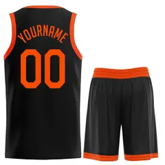 Black Orange Classic Sets Sports Basketball Jersey 2