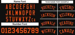 Black Orange Classic Style Two-Button Softball Jersey 3