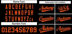 Black Orange Classic Style Two-Button Softball Jersey 3