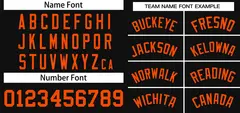Black Orange Classic Style Two-Button Softball Jersey 3