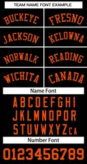 Black Orange Classic Style Two-Button Softball Jersey 3