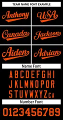 Black Orange Classic Style Two-Button Softball Jersey 3